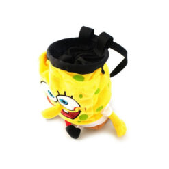 Das Bild zeigt das Chalkbag Spongebob von schräg oben. Man erkennt die Comic Figur und das Hüftband sowie viele Details der Figur.