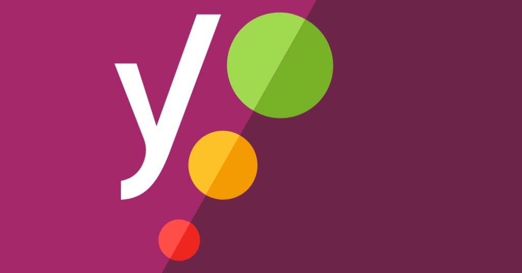 Das Bild zeigt das Logo des SEO Optimierung Tools YOAST. In einem violetten Rechteck ist ein weißes Y und drei Kreise in unterschiedlichen Größen mit den Ampelfarben rot, orange und grün zu sehen.