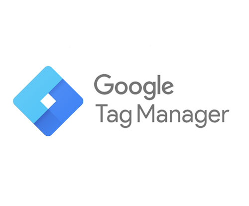 Das Bild zeigt das Logo des Google Tag Managers. Die sich verschränkenden Blauen "L" symbolisieren das Zusammenwirken von Website und Tracking Codes des Tools.