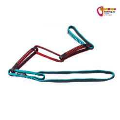 Eine türkis Rote Fixe Multi Chain Schlinge mit 60cm Länge auf weißem Quadrat.