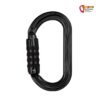Schwarzer Petzl OK Karabiner schwarz mit Triact Lock Verschluss.
