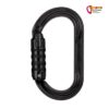 Schwarzer Petzl OK Karabiner schwarz mit Triact Lock Verschluss.
