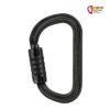 Schwarzer Petzl Vulcan Karabiner schwarz mit Triact Lock Verschluss.
