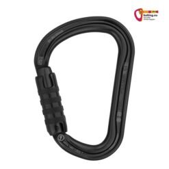 Schwarzer Petzl William Karabiner schwarz mit Triact Lock Verschluss.