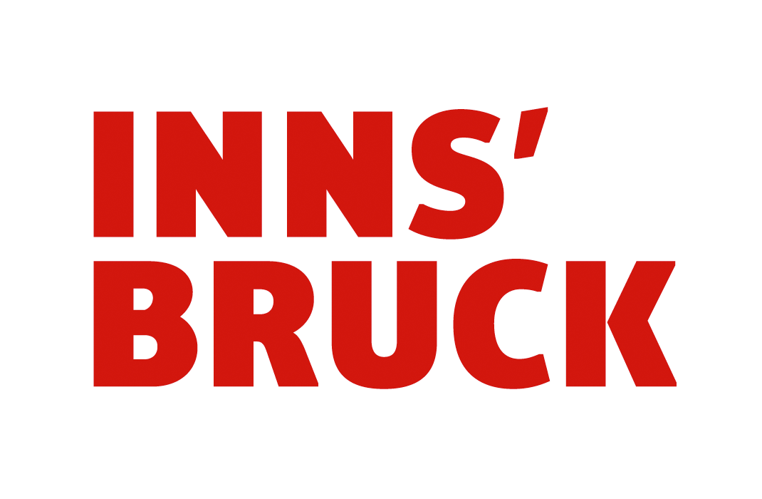 Das Bild zeigt das Logo von Innsbruck Tourismus. Einen zweizeiligen Schriftzug in rot.