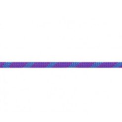 Das Bild zeigt die violett-türkise Beal Kevlar Reepschnur waagrecht in einem weißem Quadrat.
