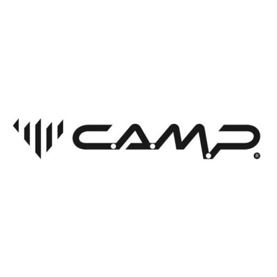 Das Bild zeigt die Wort Bild MArke der Firma CAMP. Ei schwarrzes stilisiertes Bergmotiv mit Namen.