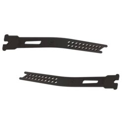 Das Bild zeigt ein Paar schwarze Petzl Barrettes Steigeisen Verbindungsstege auf einem weißem Quadrat.