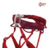 Detail des roten Petzl Adjama Herren Klettergurtes Anseilschlaufe und VErschlussschnalle.