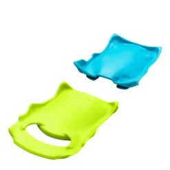Gelbe und blaue Edelrid Anti Beast Lite Antistollplatten.