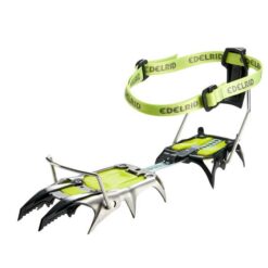 Edelrid Crampong Binding Auto auf einem Steigeisen montiert.