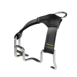 Schwarze Edelrid Crampon Binding Soft Front mit Edelstahl Rahmen.