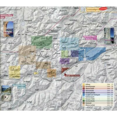 Übersichtskarte der Massive des Kletterführer Lechtaler Alpen