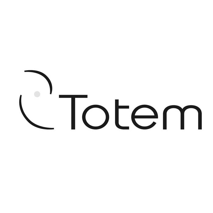 Logo von Totem Cams, zwei Halbkreis emit Punkt und Schriftzug.