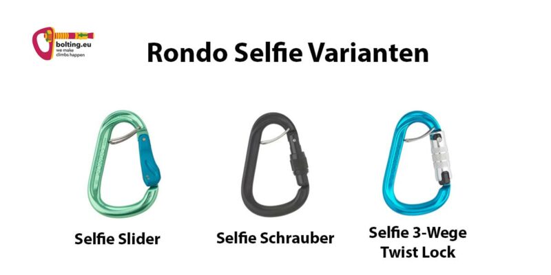 Grafik mit drei Austrialpin Rondo Selfie Varianten nebeneinander.