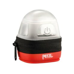 Petzl Noctilight Stirnlampen Schutzetui mit lichtdurchlässiger Kuppel und rotem Boden.