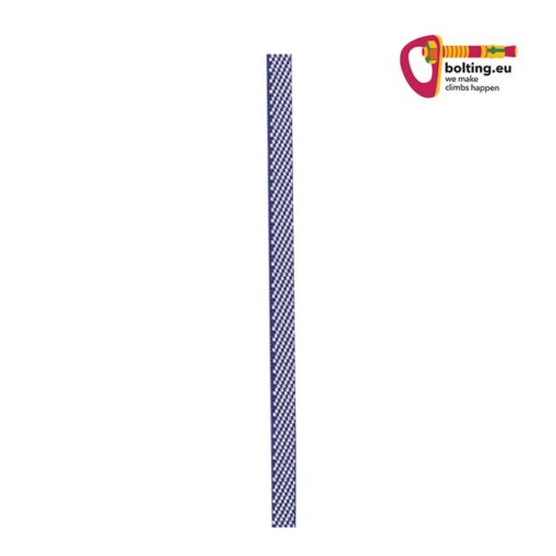 weiss-violette Dyneema Bandschlinge als Meterware und buntes bolting.eu Logo