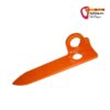 Oranger Kop de Gas Medium Hardened Knifeblade Messerhaken und buntes bolting.eu Logo.