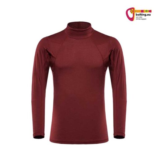 Weinrotes Black Yak Herren Gurla Merino Baselayer Longsleeve von vorne.