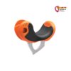 Orange schwarze Petzl Nomic Fingerauflage mit Metall Dorn.