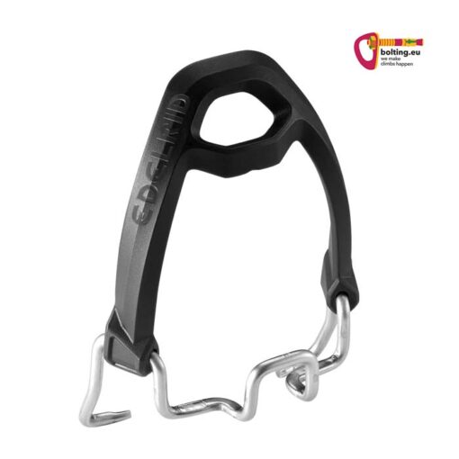 Schwarz silbernes Edelrid Steigeisen Frontkörbchen Spare Crampon Binding Soft Front auf weißem Quadrat.