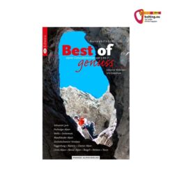 Cover des Kletterführer Schweiz Best of Genuss von Panico mit Kletterer, der aus Felsentor herausschaut.