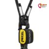 Schwarz gelber Petzl Absorbica Y 80 Bandfalldämpfer mit Logo auf weißem Hintergrund.