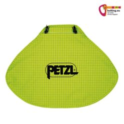 Neongelber Petzl Nackenschutz für Strato und Vertex Helme auf weißem Quadrat.