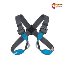 Schwarz blauer Rock Empire Vario Eight Klettersteig Brustgurt auf weißem Quadrat.