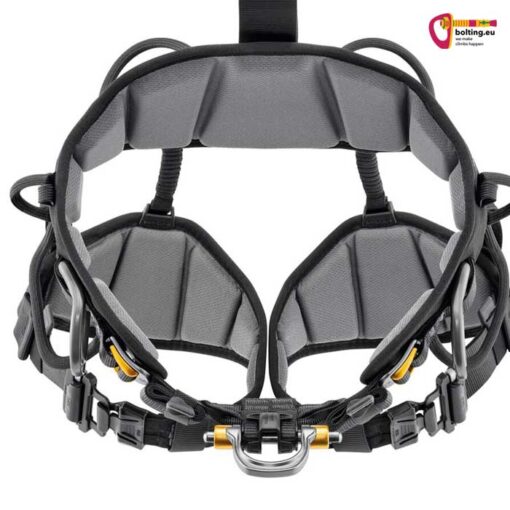 Hüftgurt des Petzl Astro Industrieklettergurt in europäischer Ausführung von oben gesehen.