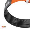 Schwarze Beinschlaufe des Petzl Aven Speleogurtes mit TPU Material überzogen.