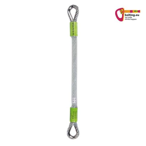 Grau grüne Camp Cable Express für Indoor Kletterwände in 30cm aufrecht in weißem Quadrat.