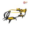 Gelb - schwarzes Grivel G10 Wide Steigeisen für Snowboardschuhe von der Seite vor weißem Hintergrund.