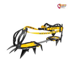 Schwarz gelbes Grivel G12 Steigeisen mit New Classic Evo Bindung auf weißem Quadrat.