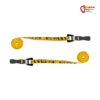 Zwei gelb schwarze Grivel Steigeisenriemen COM NM Straps XL horizontal übereinander.