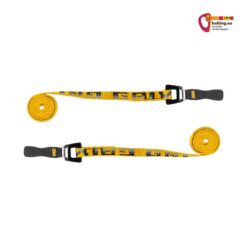 Zwei gelb schwarze Grivel Steigeisenriemen COM NM Straps XL horizontal übereinander.