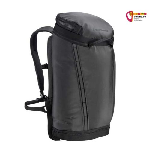 Schwarzer Black Diamond Creek Transit 32 Daypack aufrecht von der Vorderseite.