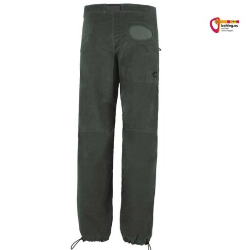 E9 Onda Belt VS Herren Kletterhose aus Cord Stoff und junglegreen Farbe von der Rückseite.