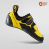 Gelb schwarzer La Sportiva Katana Velcro Allround Kletterschuh von der Seite.
