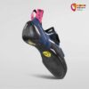 Blau - pink - schwarzer Gelb schwarzer La Sportiva Katana Velcro Woman Allround Frauen Kletterschuh von hinten.