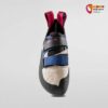 Blau - pink - schwarzer Gelb schwarzer La Sportiva Katana Velcro Woman Allround Frauen Kletterschuh von vorne.