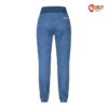 Blaue Rafiki Chain Damen Jeans Kletterhose von der Rückseite auf weißem Hintergrund.