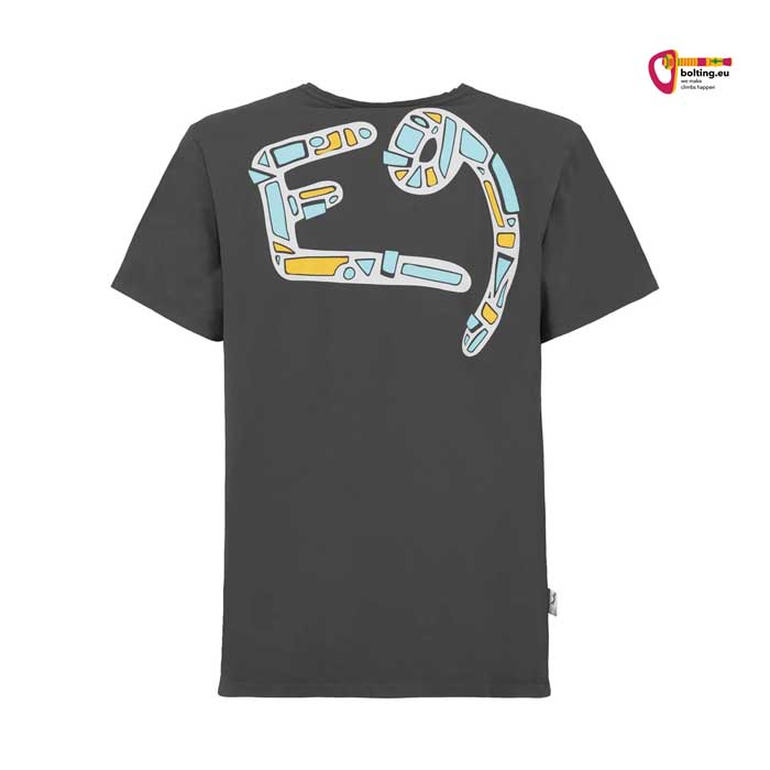 Rückseite eines E9 Onemove Herren Kletter T Shirts in Farbe ash vor weißem Hintergrund.