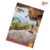Buntes Cover des Finale Kletterführer mit Klettererin in Überhang.