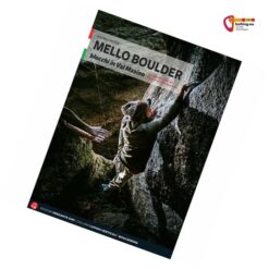 Cover des Mello Boulder Boulderführers Val di Mello von Versante Sud mit Boulderer auf dunklem Felsblock.
