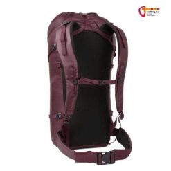 Violetter Blue Ice Warthog Kletterrucksack mit Tragesystem von der Rückseite.