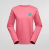 Rosa La Sportiva Moon Climb Long Sleeve Damen Bio Langarm Klettershirt von vorne.