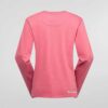 Rosa La Sportiva Moon Climb Long Sleeve Damen Bio Langarm Klettershirt von hinten.