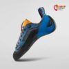 Blau schwarzer La Sportiva Finale Herren Anfänger Kletterschuh schräg von der Seite.