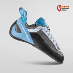 Blau schwarzer La Sportiva Finale Damen Anfänger Kletterschuh von der Seite.
